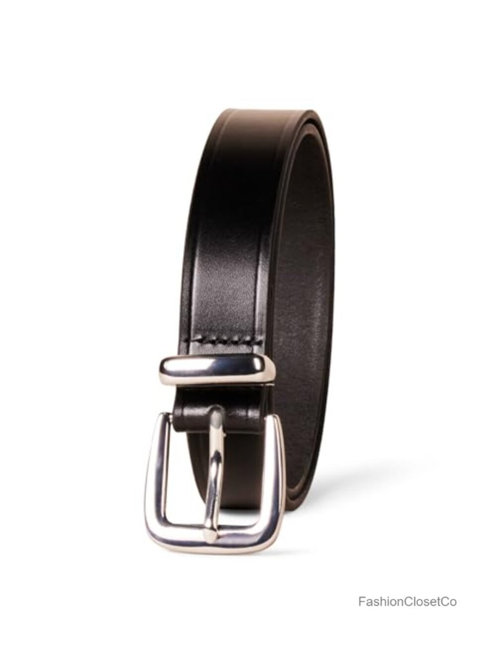 Women's Genuine Leather Western Belt 1 Inch Wide Metal Buckle
